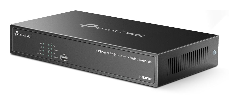 TP-Link VIGI NVR1004H-4P-2TB – 4K – PoE – 2 TB HDD – 4 Kanäle