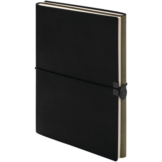 Kolma Notizbuch – A5 – punktiert/blanko – 224 Seiten – 80 g/m² – Hardcover, Gummiband, vegan – schwarz/olive