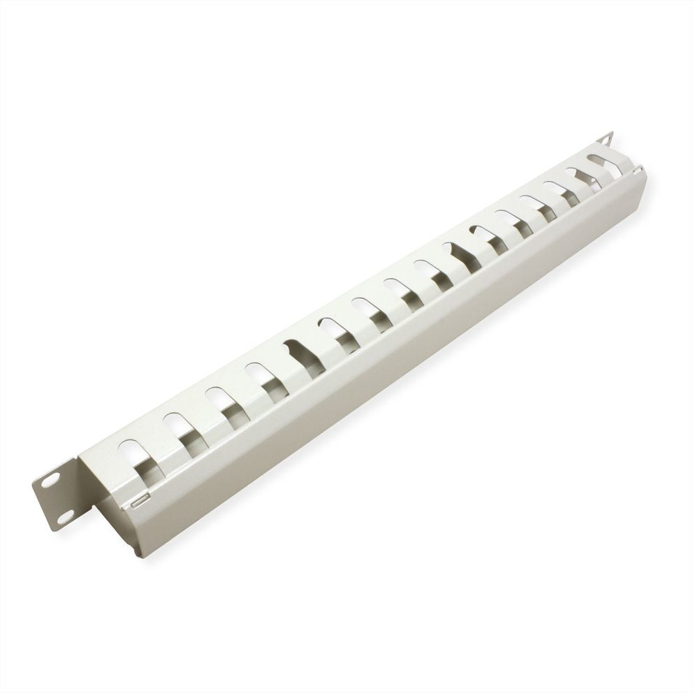 VALUE 19" Frontplatte – Kabelführung – 19" Rack, 1U, 40×40 mm, Grau