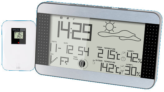Alecto WS-1700 – Wetterstation, innen/außen, Hygrometer & Barometer, inkl. Aussensensor