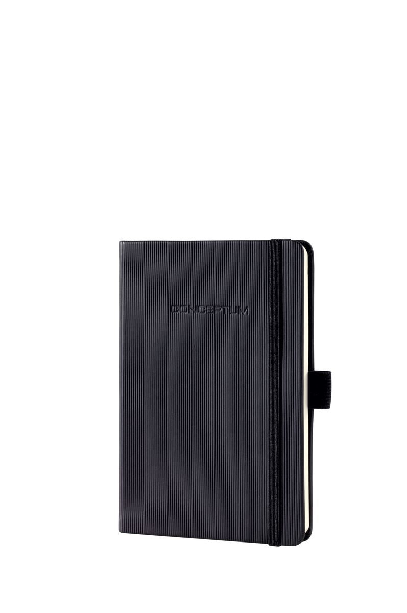 Sigel Notizbuch, 108 × 151 mm, kariert 5 mm, Fadenheftung, 194 Seiten, 80 g/m² – schwarz