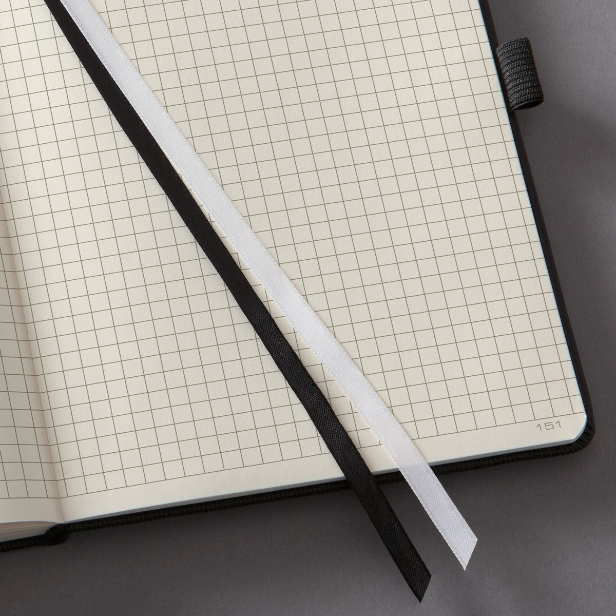 Sigel Notizbuch, 108 × 151 mm, kariert 5 mm, Fadenheftung, 194 Seiten, 80 g/m² – schwarz