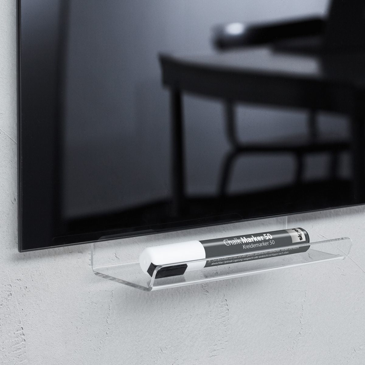 Sigel Stifteschale – selbstklebend, Kunststoff, 170 × 75 mm – für Artverum Glas-Magnetboards, Glasmagnettafeln