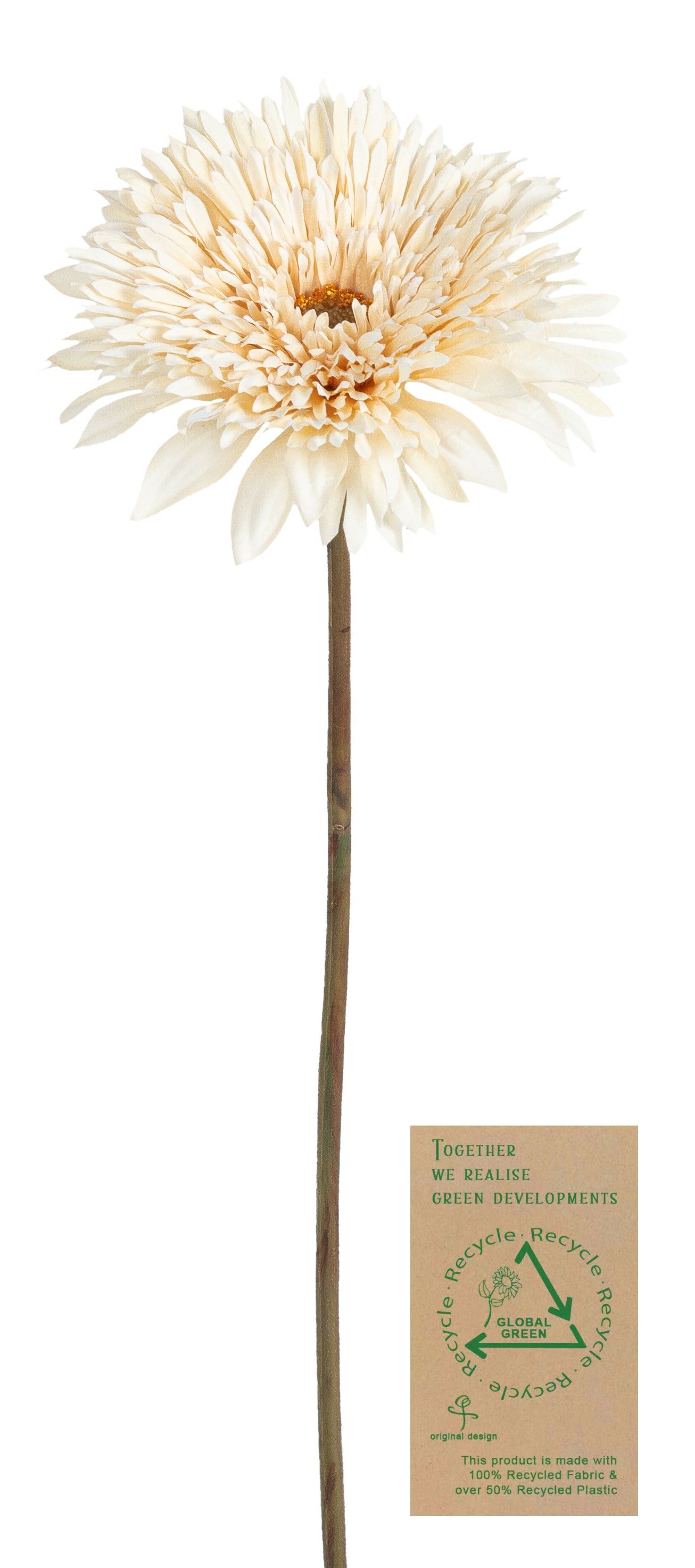 Botanic-Haus Gerbera – 63 cm – Stoff & Kunststoff, Elfenbein, 12-teilig