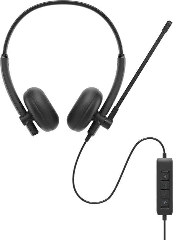 DELL WH125 Office-Headset – On-Ear, Stereo, Kabel (USB-C), Schwarz