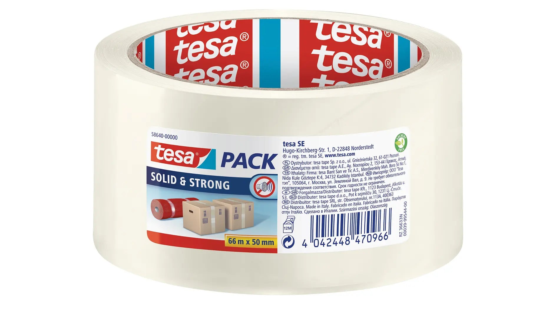 tesa Klebeband – 50 mm × 66 m, transparent, stark