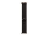 Apple Trail Loop Natural Titanium Finish – Armband – für Apple Watch 49 mm, Schwarz, S/M, Nylon