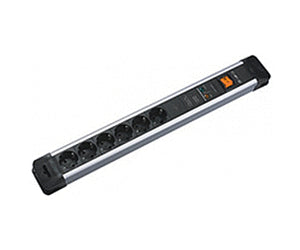Bachmann CONNECTUS – Steckdosenleiste, 6× Schuko (Typ F), mit Schalter, 2 m