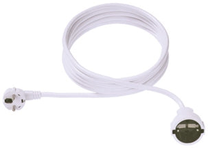 Bachmann Verlängerungskabel – Schuko (CEE 7/7)–Schuko (Typ F), 5 m, IP20, 3×1,5 mm², Weiss