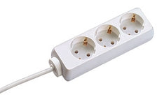 Bachmann Steckdosenleiste – 3×Schuko (Typ E/F), 3,0 m Kabel, 16 A/3600 W, Schutzkontakt-Winkelstecker