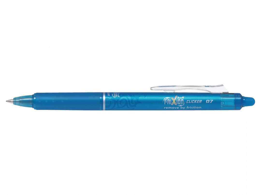 Pilot FriXion Ball Clicker – radierbarer Tintenroller, 0,7 mm, hellblau, für Linkshänder