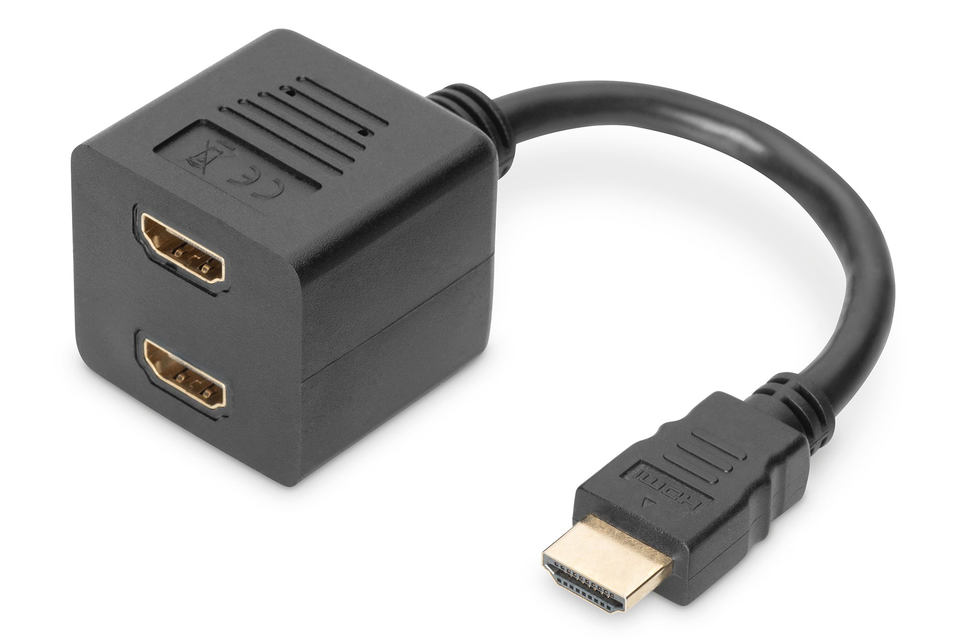 Digitus HDMI-Kabel, HDMI / 2 × HDMI, Schwarz, 1 Stück