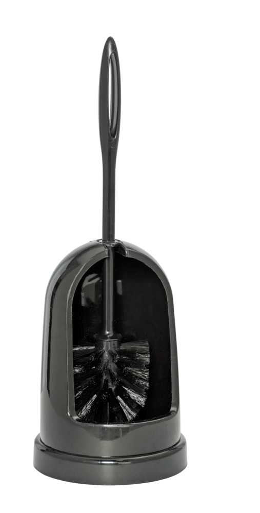 WENKO WC-Bürstenset – Kunststoff, schwarz, H 42 cm, Ø 14 cm