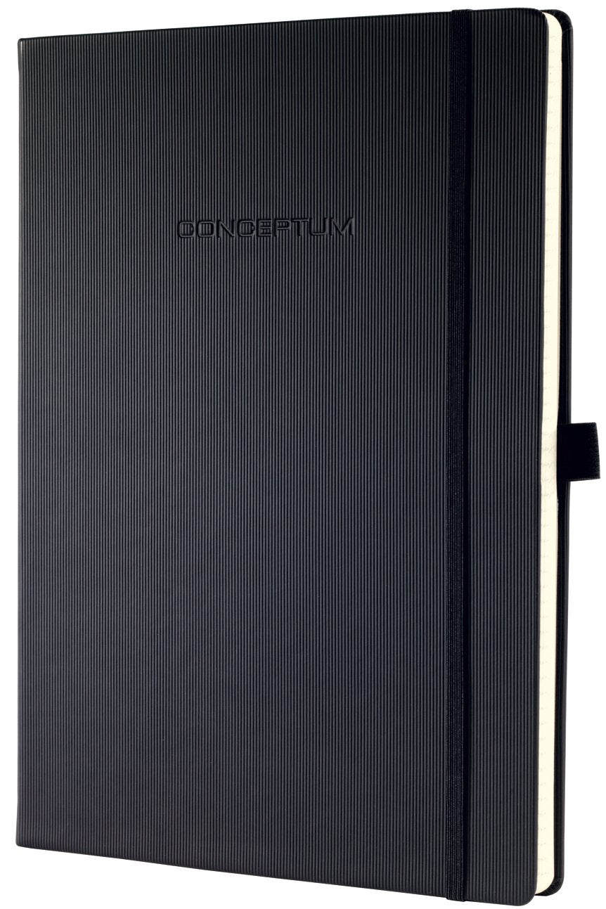 Sigel Notizbuch, 148 × 213 mm, blanko, Fadenheftung, 194 Seiten, 80 g/m² – schwarz