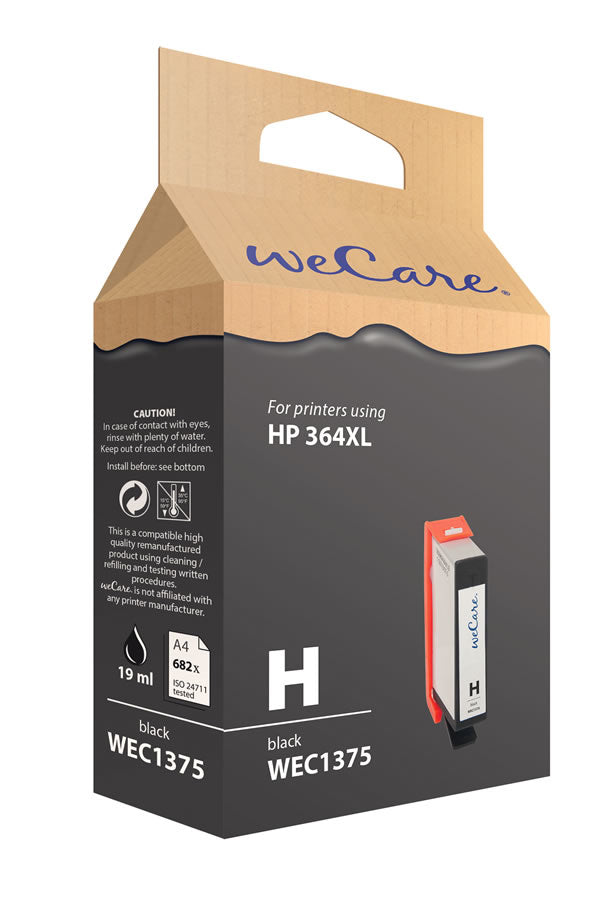 Wecare 364XL Schwarz Tintenpatrone (Kompatibel) – 19 ml – für HP Deskjet/Photosmart/Officejet
