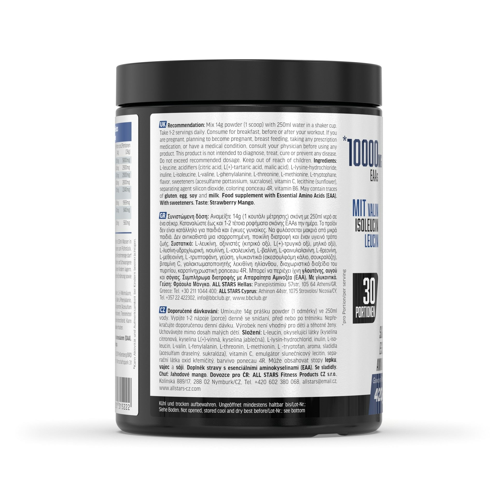 ALL STARS Fitness Products All Stars Aminosäure-Pulver EAA Mango, Erdbeere – 420 g