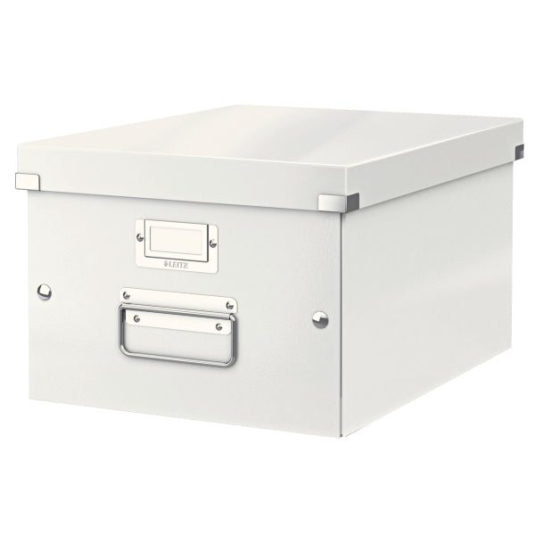 Leitz Click&Store Aufbewahrungsbox 17 l – für A4, mit Etikettenhalter, mit Tragegriff, stapelbar, weiss