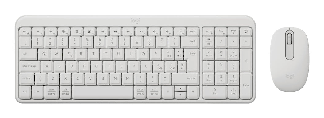 Logitech MK250 Compact – Tastatur-Maus-Set – Bluetooth & 2,4 GHz – QWERTY (IT) – Weiss