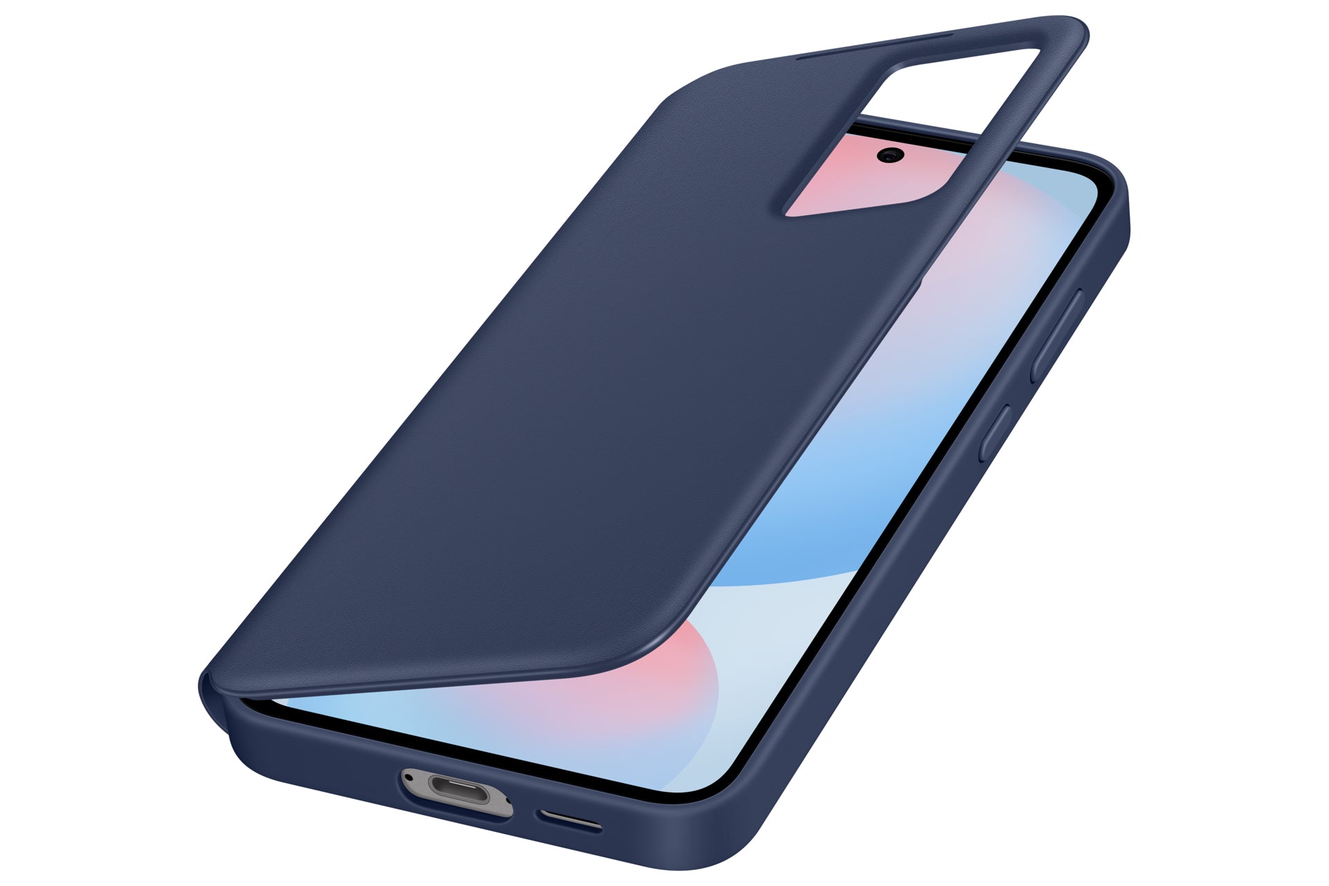 Samsung Smart View Wallet – Wallethülle – für Samsung Galaxy S24 FE, Recycling-Kunststoff, Dunkelblau