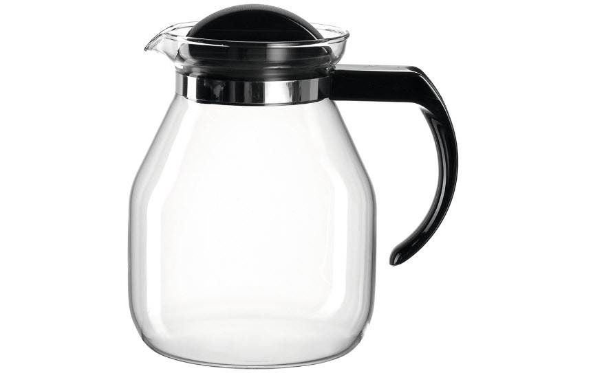 Montana Teekanne – 1,3 l, Ø 13,5 cm, Borosilikatglas/Kunststoff (PP), abnehmbarer Deckel, spülmaschinenfest