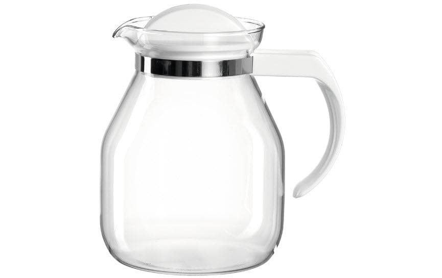 Montana Teekanne – 1,3 l, Ø 13,5 cm, H 16,0 cm, Glas, Transparent/Weiss, spülmaschinenfest