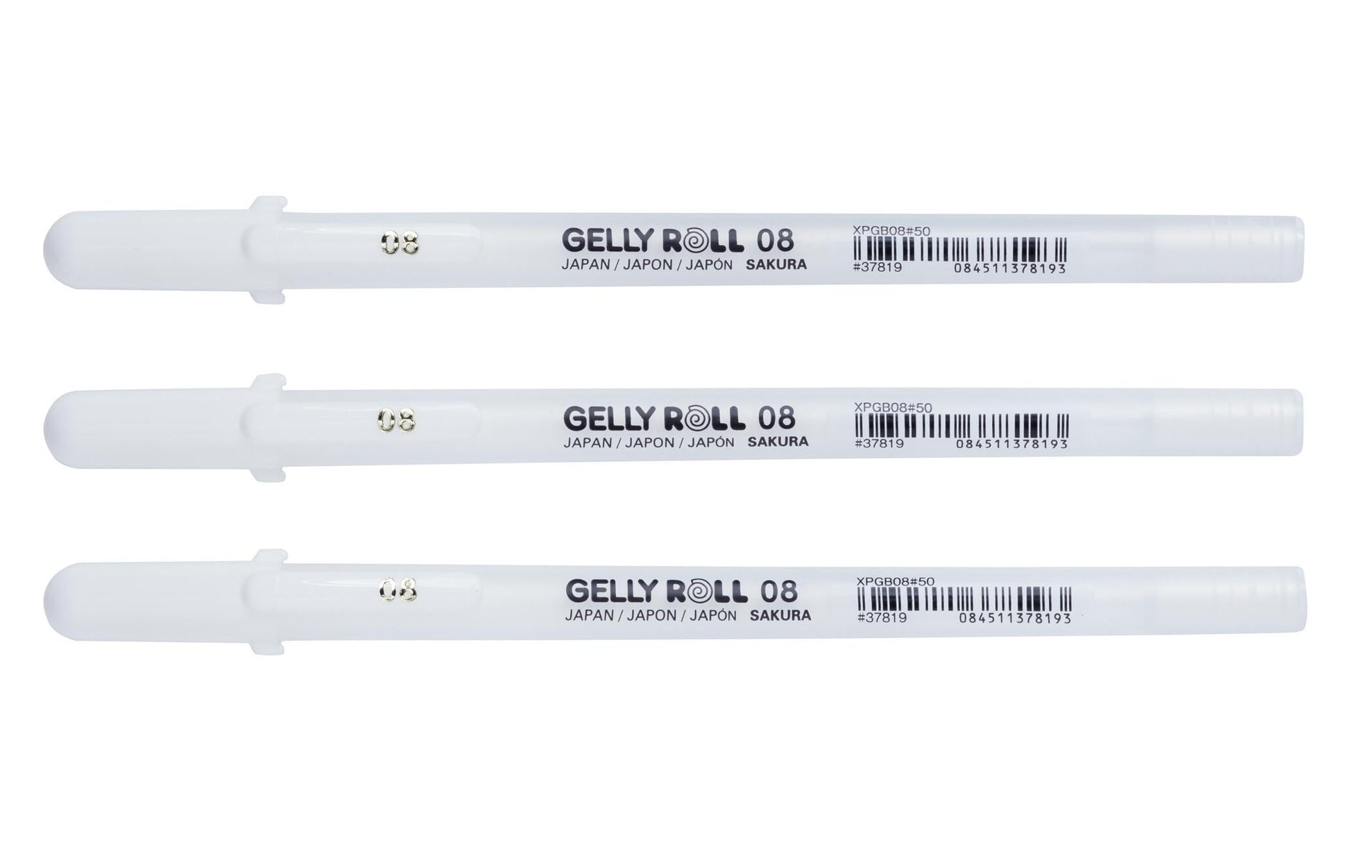 Sakura Gelly Roll Gelschreiber, Kappe – Weiss, Spitze 0,4 mm, 3er-Set