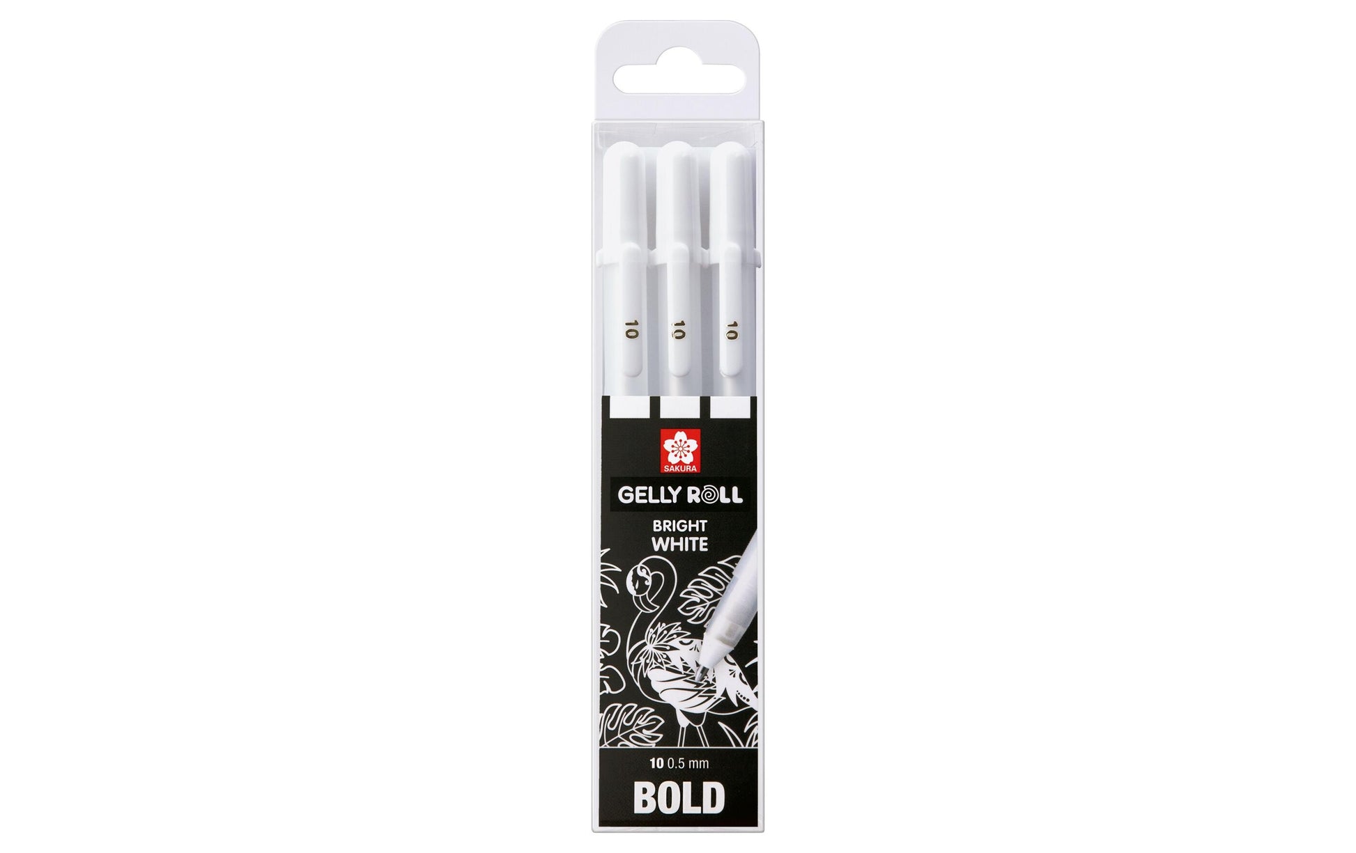 Sakura Gelly Roll POXPGBWH3 Gelschreiber, Kappe – Weiss, Spitze 1 mm, deckend, pigmentiert, 3er-Set
