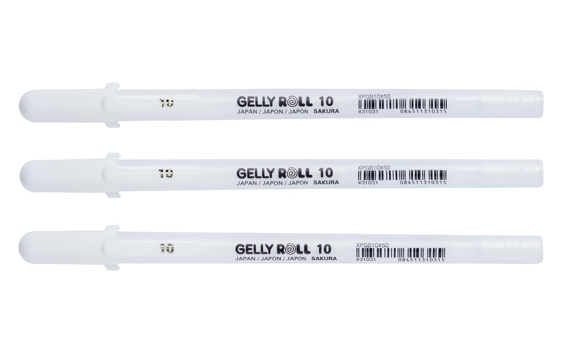 Sakura Gelly Roll POXPGBWH3 Gelschreiber, Kappe – Weiss, Spitze 1 mm, deckend, pigmentiert, 3er-Set