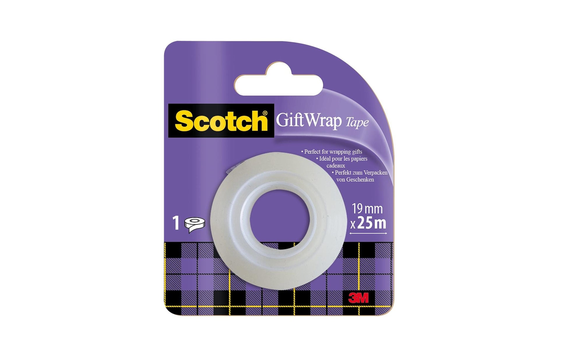 Scotch Klarer Klebefilm – 19 mm × 25 m, transparent, permanent, 1 Stück