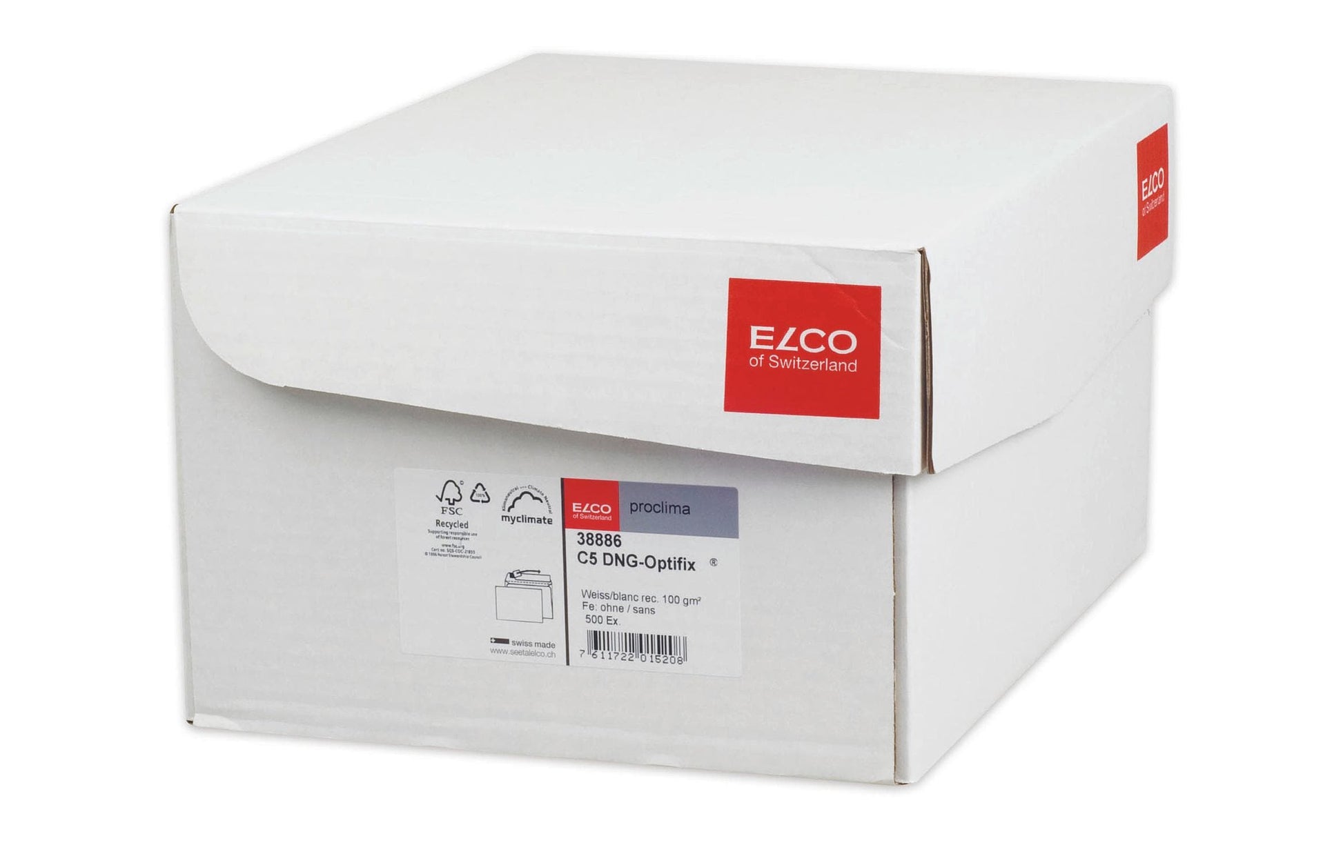 Elco Couvert C5, ohne Fenster, selbstklebend, weiss, 100 g/m², mit Innendruck – 500 Stk.