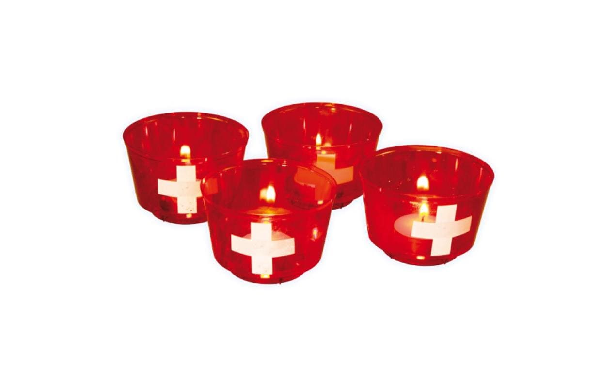 Haushaltsware Windlicht – Kunststoff, weiss – 4-teilig