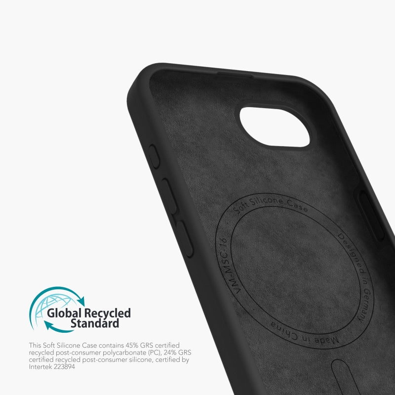 Vonmählen Backcover – für Apple iPhone 16e – schwarz – Silikon – MagSafe-kompatibel