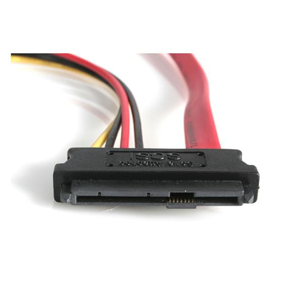 StarTech.com SAS 29-Pin zu SATA 15-Pin + LP4 Kabel – 0,457 m – Rot