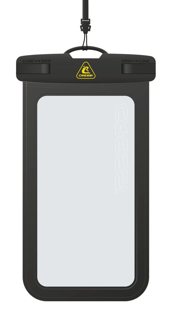 Cressi Johnny Pouch / Umhängetasche – für Smartphones bis 7", Schwarz / Transparent, Wasserdicht