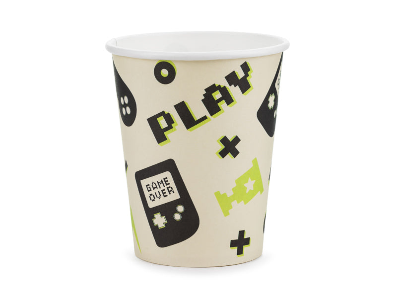 PartyDeco Becher Game, Papier – 2,2 dl, mehrfarbig – 6 Stk.