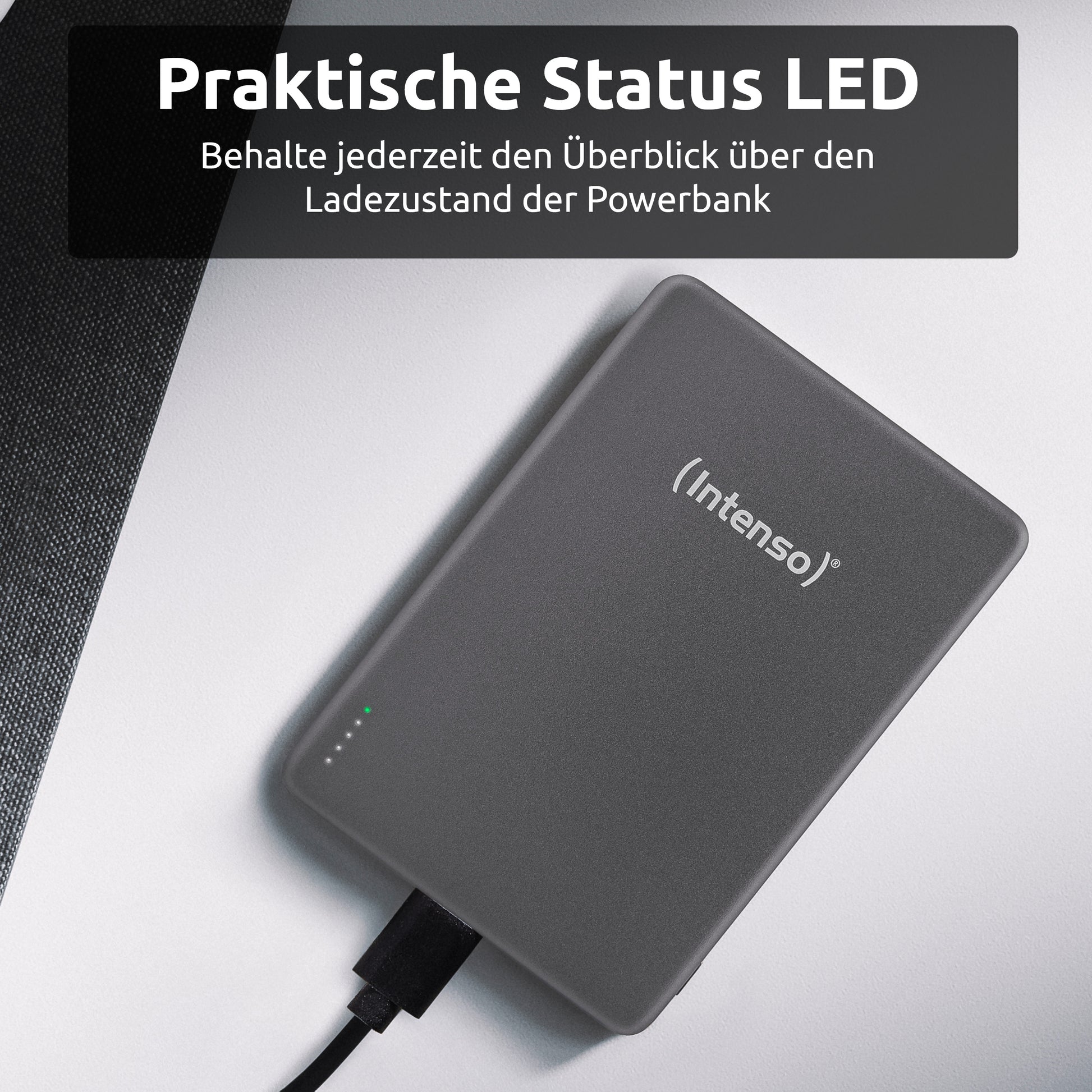 Intenso MW5000 MagSafe Powerbank 5'000 mAh – 20 W PD, Wireless 15 W, 1× USB-C, Grau