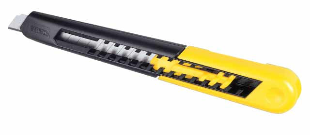Stanley 0-10-150 – Abbrechmesser 9 mm, einziehbar, Kunststoff, schwarz