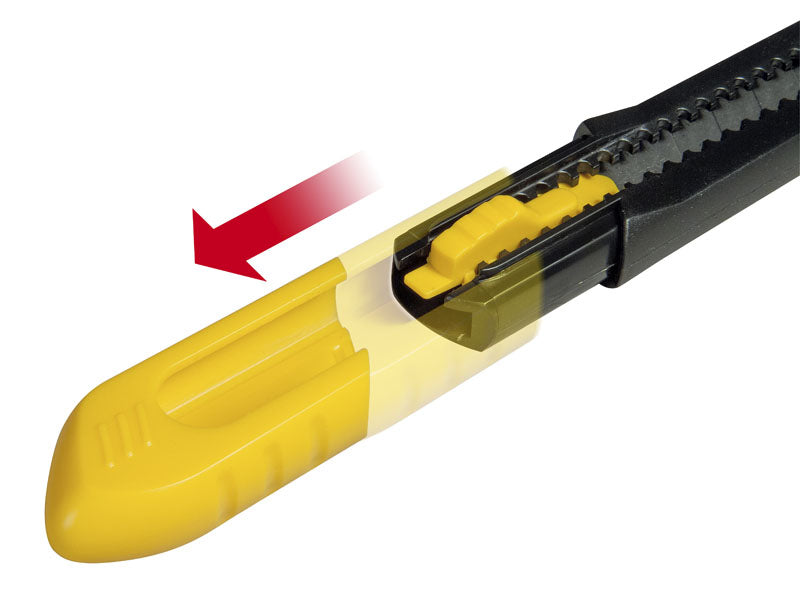 Stanley 0-10-150 – Abbrechmesser 9 mm, einziehbar, Kunststoff, schwarz