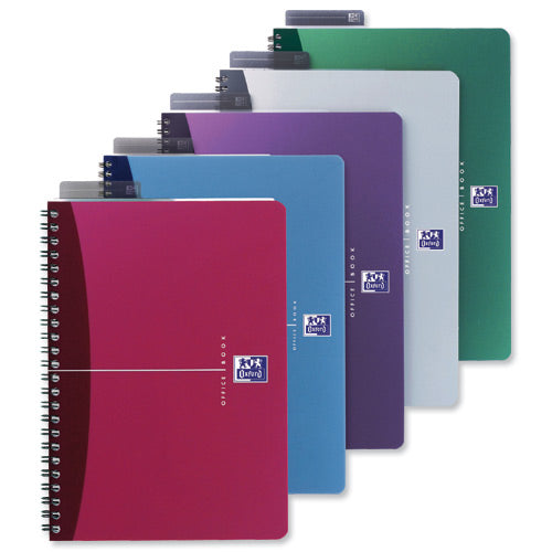 Elba Collegeblock, Spiralbindung, 90 Blatt, 90 g/m² – sortiert (blau, grün, rot, lila und silber)