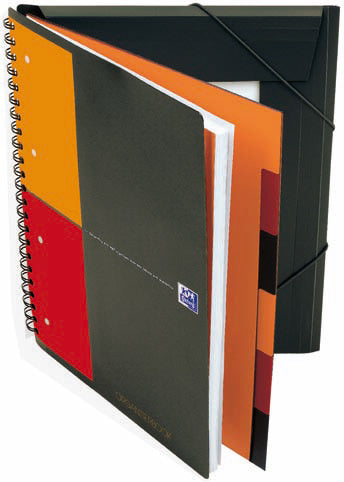 Oxford Collegeblock, Spiralbindung, 80 Blatt, 4-fach gelocht, perforiert, 80 g/m² – Orange, für SCRIBZEE App