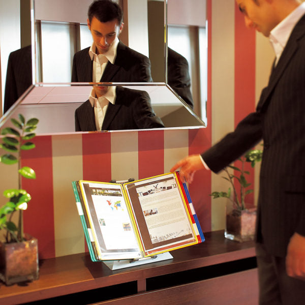 Tarifold Stehsammler – für Format A4, Metall, mehrfarbig, mit 20 Display-Panels