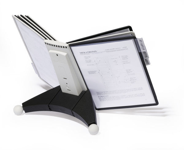 Durable Sichttafelsystem Sherpa Table 10 – für A4, 10 Fächer, Schwarz/Grau, Kunststoff, 260×100×385 mm