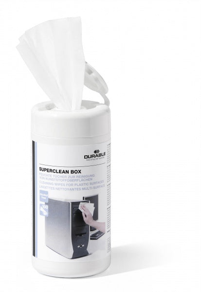 Durable Reinigungstücher, alkoholfrei – für Oberflächen und Gehäuse von Computern, 100 Stk.
