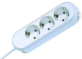 Bachmann SMART – Steckdosenleiste, 3× Schuko (Typ F), ohne Schalter, 3 m, Winkelstecker CEE 7/7