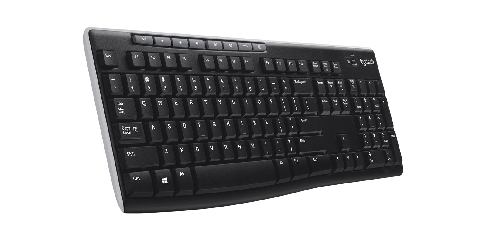Logitech K270 – Tastatur – 2,4 GHz USB‑A (Unifying-Empfänger) – QWERTY (US‑INT) – Schwarz