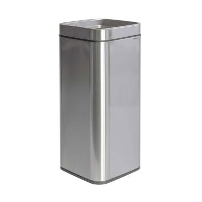 MAUL Papierkorb – 30 l – Edelstahl, rechteckig