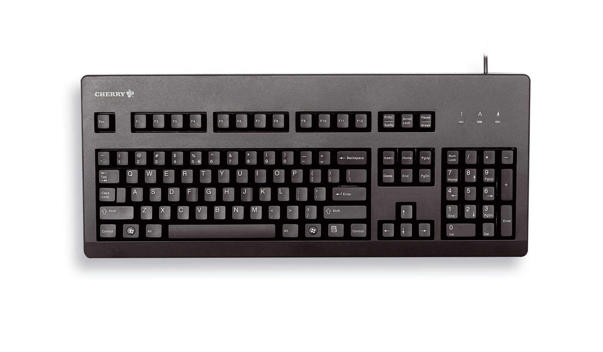 CHERRY G80-3000 – Tastatur, kabelgebunden (USB-A), US-Layout (EN), Fullsize (mit Ziffernblock) – für Windows