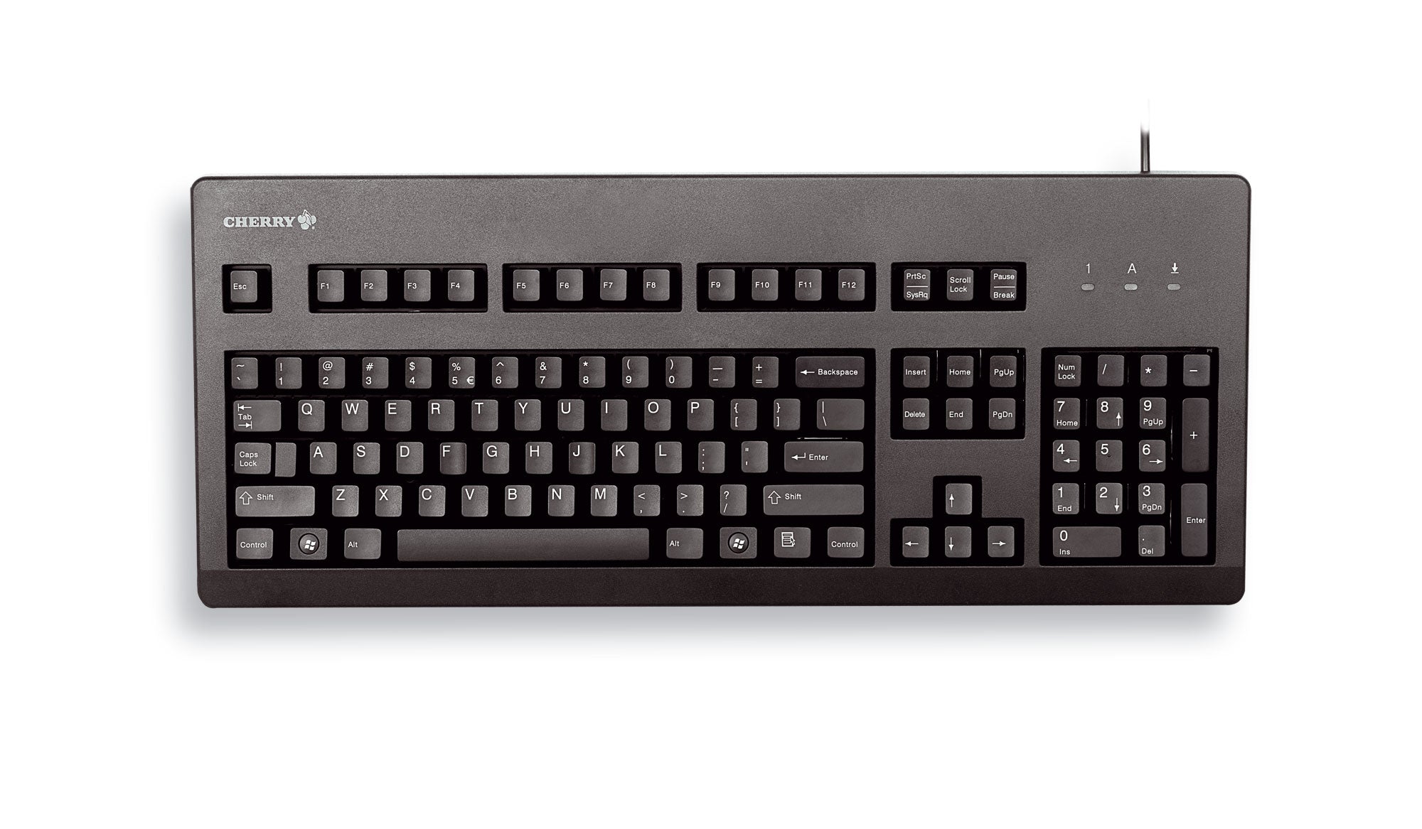 CHERRY G80-3000 – Tastatur, kabelgebunden (USB-A), US-Layout (EN), Fullsize (mit Ziffernblock) – für Windows