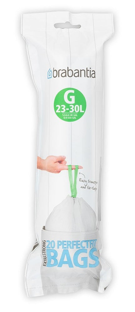 Brabantia Kehrichtsack – für PerfectFit, 30 l, mit Zugband, PE, 20 Stk