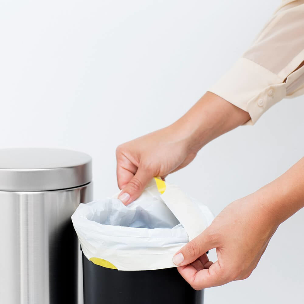 Brabantia Kehrichtsack für PerfectFit A – 3 l, mit Zugband, PE, weiss, 270 × 290 mm, 20 Stk